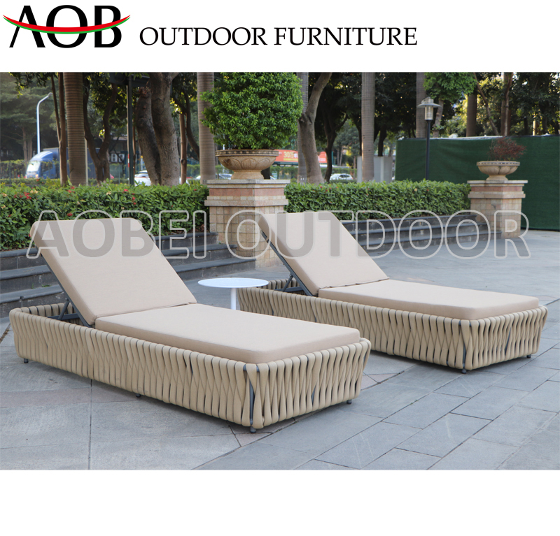aobei outdoor swimming pool hotel beach rope woven sunbed sun lounger