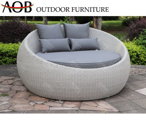 AOBEI AOB outdoor garden hotel hotel rattan wicker round sofabed sunbed daybed