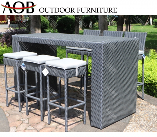 AOB aobei outdoor garden patio hotel rattan wicker bar chair and table set