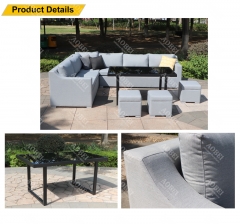 AOB AOBEI modern grey outdoor garden patio home resort leisure corner sofa furniture set