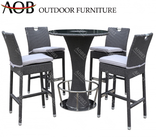 AOB aobei outdoor garden patio rattan wicker bar chair and table set