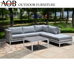 AOB aobei outdoor patio garden banana rattan weaving corner sofa