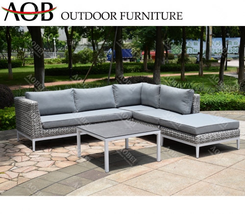 AOB aobei outdoor patio garden banana rattan weaving corner sofa