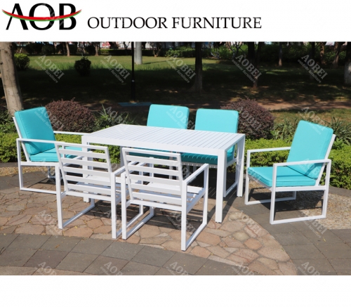 aobei aob outdoor garden hotel restaurant 6 people aluminum dining furniture set