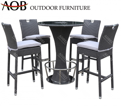 aob aobei outdoor garden patio rattan wicker bar chair table set