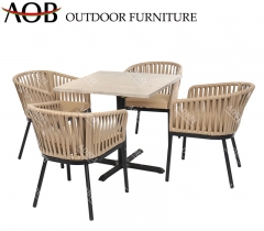 AOB aobei outdoor garden hotel restaurant 4 seater rattan dining furniture