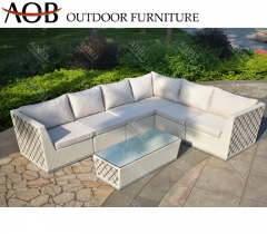 aob aobei outdoor garden hotel leisure fabric sofa lounge furniture set with plastic wood