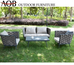 aob aobei outdoor wholesale garden PE rope weaving sectional sofa lounge