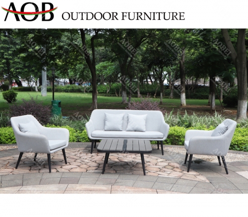 aob aobei outdoor garden hotel leisure fabric sofa lounge furniture set with plastic wood