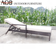 aobei aob outdoor garden stackable rattan wicker sun lounger