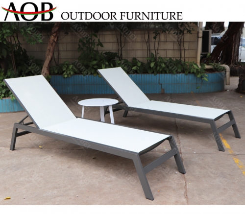 aobei outdoor garden exterior hotel resort furniture textilene sun lounger sunbed