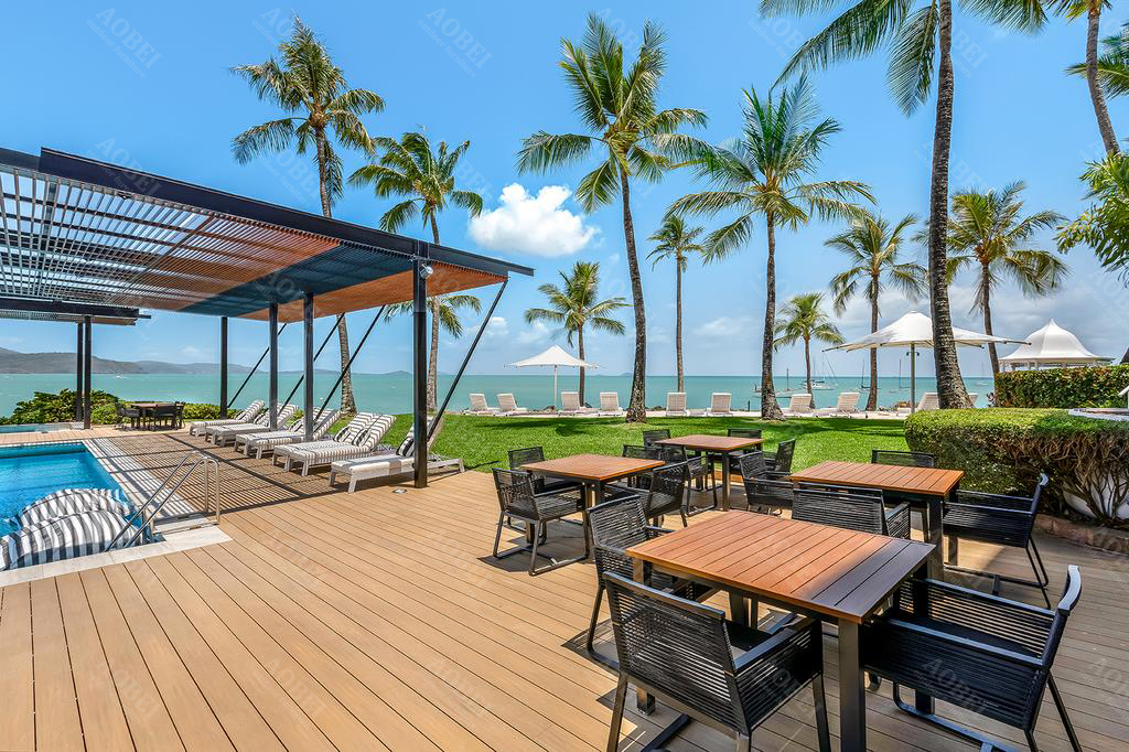 Simple style hotel outdoor furniture black and white match